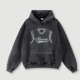 380g Vintage Wash Old Cotton NBA Jersey Printed Hoodie