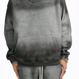 345g Vintage Wash Old Cotton Gradation Color Printed Hoodie