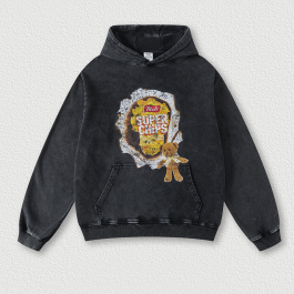 420g Super Chips Vintage Wash Old Printed Hoodie