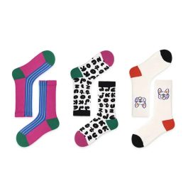 3 PCS Rainbow Mid-tube Socks
