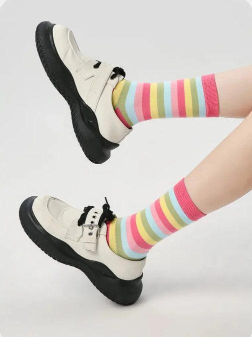 3 PCS Rainbow Mid-tube Socks - Image 9