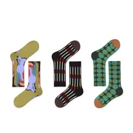 3 PCS Happy Planet Mid-tube Socks