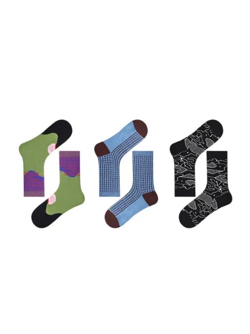 3 PCS Happy Planet Mid-tube Socks - Image 2