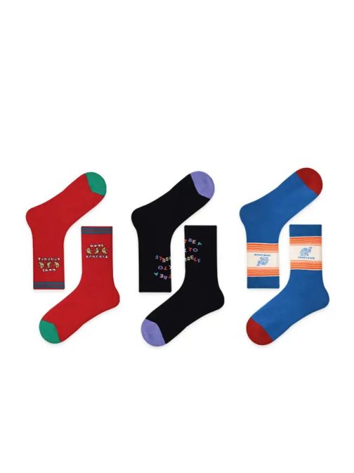 3 PCS Happy Planet Mid-tube Socks - Image 3
