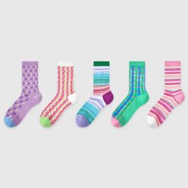 5 PCS Geometry Midtube Socks