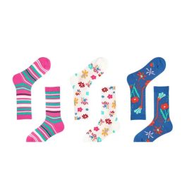 3PCS Color Matching Striped Mid-tube Socks