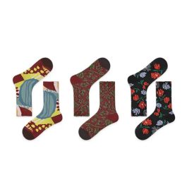 3 PCS Vintage Color Matching Socks