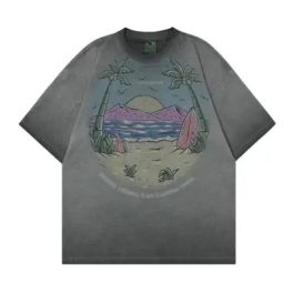 Hawaiian Beach Printed Retro T-shirts