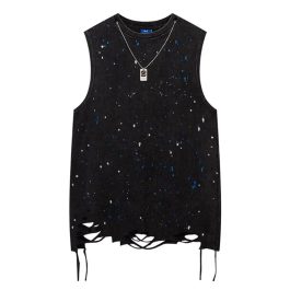 Sequin Ripped Vest Tees