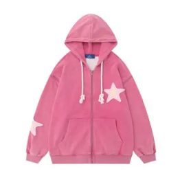 Removable Sleeves Star Zip-up Hoodie