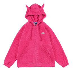 Gothic Devil Horn Y2k Zip Up Hoodie